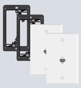 Ethernet wall plate with brackets