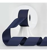 MEEDEE Navy Blue Grosgrain Ribbon 2 Inch Grosgrain Hair Ribbons 25 Yards Per Roll Thick Blue Ribb...