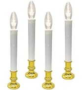 4 Pack Christmas Battery Operated LED Window Candles with Timer, Christmas Window Candles Lights ...