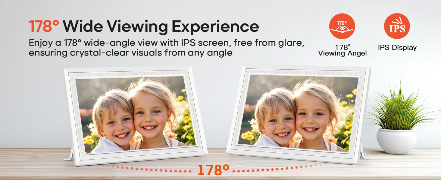 frameo digital picture photo video frame smart wifi HD IPS touch screen slideshow 32GB auto rotate
