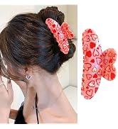Valentine's Day Hair Claw Clips Red Heart Laser Design Hair Clips Valentines Holiday Hair Accesso...