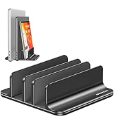 OMOTON 3-Slot Vertical Laptop Stand, Desktop Aluminum Stand for MacBook with Adjustable Dock Size...