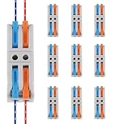 MELIFE 10PCS Lever Wire Connectors, 2 in 2 Out Quick Wire Connectors, Electrical Lever Nuts Wire ...