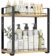 Delamu 2-Tier Bathroom Counter Organizer, Wood Vanity Organizer Countertop for Skincare & Makeup,...