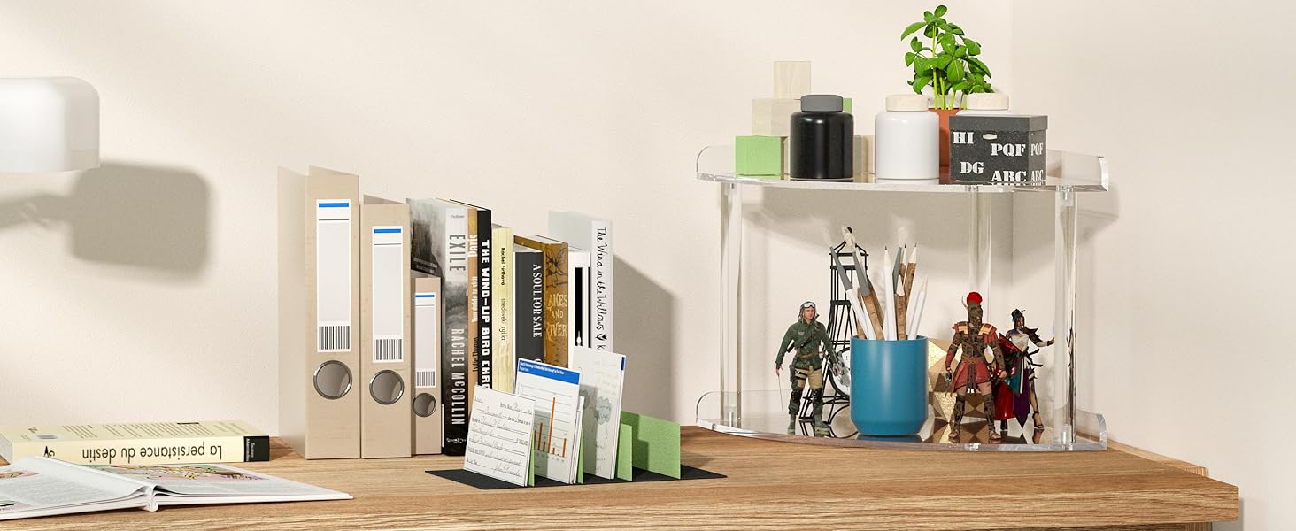 Acrylic Corner Organizer Shelf for Study Room
