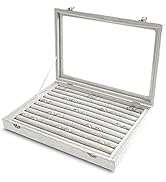 Frebeauty Rings/Earrings Organizer Tray with Clear Lid 10 Slots Velvet Drawer Insert Jewelry Stor...
