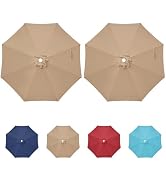 HealSmart 9' Patio Umbrella Replacement Canopy Cover with 8 Ribs, Outdoor Table Market Yard Umbre...