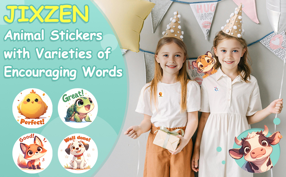 JIXZEN Animal Stickers with Encouraging Words