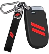 Mild East for Dodge Key Fob Cover with Double Slash Keychain, Car Key Cover Compatible with Dodge...