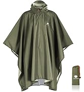 ANYOO Hooded Rain Poncho for Adults Waterproof Lightweight Rain Coat for Men Women Reusable Rain ...