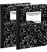 Composition Notebooks College Ruled Paper, Black Marble Composition Notebook, Premium Hard Cover ...