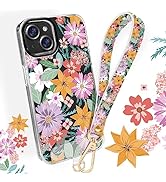 UKON Phone Lanyard with Print Phone Case Set Leather Phone Wrist Strap and IMD Process Phone Case...