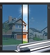 LUTE Window Privacy Film One Way Window Tint for Home, Removable Sun Blocking Anti UV Window Sola...
