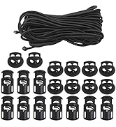 DaKuan 20 PCS Plastic Cord Locks & Elastic Bungee Nylon Shock Cord 5/32" 50 ft Lengths, 10 PCS Si...