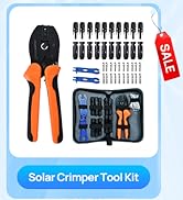 ECO-WORTHY Solar Crimper Tool Kit 13 PCS Solar Tools - a Crimper, 10 Pairs of Solar Connectors, 2...