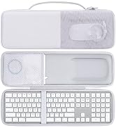 White protective carrying case containing a foldable keyboard with numeric keypad. Case features compartments for accessories and a clean, minimalist design.