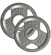 Yes4All Tri-Grip Handles Cast Iron Olympic Weight Plates, 2-Inch Weight Plates for Weight Lifting...