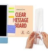 MECCALINE Monitor Memo Board 2Pcs - Flexible Clear PET Computer Screen Sticky Note Holder - Side ...