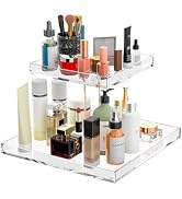 Hongtuocb 2-Tier Acrylic Perfume Organizer, Display Stand for Dresser & Counter, Vanity Trays Mak...