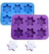 Accfore Snowflake Silicone Molds,2 Pack Cake Pans Cookie Trays Handmade Soap Making Molds Also fo...