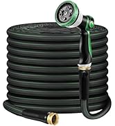 Torioweg Garden Hose 50FT – Lightweight Water Hose 3/4”, Flexible Hose with 10 Sprayer, Burst-Res...
