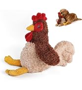 ALL FOR PAWS Chicken Squeaky Dog Toy, Plush Fetch Chew Dog Toy for Small Medium Large Dogs, Inter...