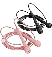 POCFOINY 2 Pack Jump Rope for Fitness, Speed Rope Skipping Rope for Men, Kids and Women, Jumping ...