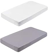 Bamuho 2 Pack Pack n Play Sheets, Microfiber Fitted Mini Crib Sheet for Portable Playard Pack and...