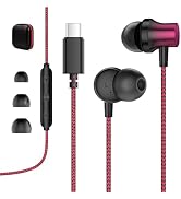 USB C Wired Headphones with Mic Magnetic in Ear Type C Earbuds Nylon Braided Tangle-Free USB C Ea...