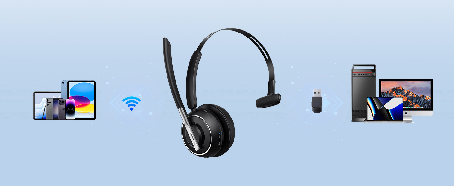 wireless headsets wireless headset with microphone for pc headset with noise cancelling mic