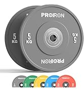 PROIRON Olympic Rubber Bumper Plates, 2" Solid Rubber Weight Plates for Barbell Strength Training...