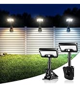 HLCZLUZ Clip On Solar Lights Outdoor with Motion Sensor & Remote, 2 Pack | 1500mAh, 92 LEDs 600LM...
