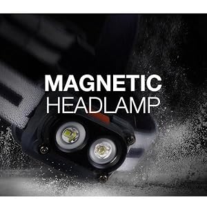 Magnetic Headlamp, Maglamp, Maglight, Magnetic Flashlight, Hunting, Hiking, Running, Camping, Walk