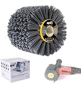 KQCXIK 4.7" x 4" Surface Conditioning Tool, 60 Grit Nylon Abrasive Drawing Wheel for Polishing Ma...
