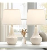 GyroVu Table Lamp Set of 2, 18.63” Ceramic Table Lamp Classic Beside Lamps Nightstand Lamp Modern...