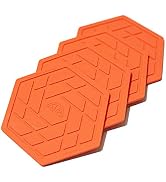 Shinemade Drink Coasters, Set of 4 - Easy Coasting Extra Thick Premium Silicone Barware (Red Coral)