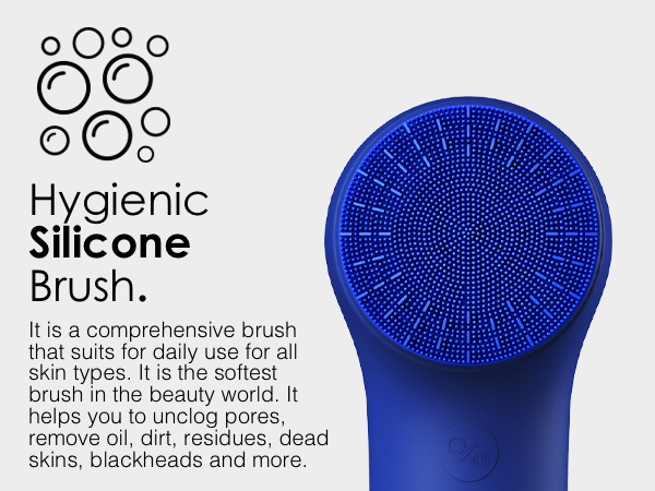 silicone face scrubber facial cleansing brush with replacement magnetic silicone brush head