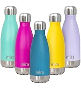 MIRA 12 oz Stainless Steel Vacuum Insulated Water Bottle - Double Walled Cola Shape Thermos - 24 ...