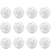 12-Pack Airflow Hollow Plastic Practice Golf Balls, Limited Flight Plastic Golf Training Balls fo...