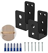 2 Pack Black Door Barricade Brackets – Heavy Duty 2x4 U Bracket Door Brace Reinforcement Plates w...