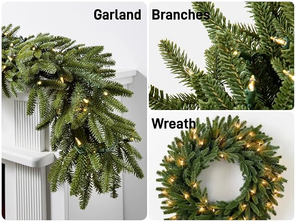 christmas lights for garland branches wreath