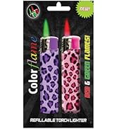 Amazing Color Flame Fire Butane Colorflame Colorful Torch Lighter Colored Flame Pocket Lighter Re...