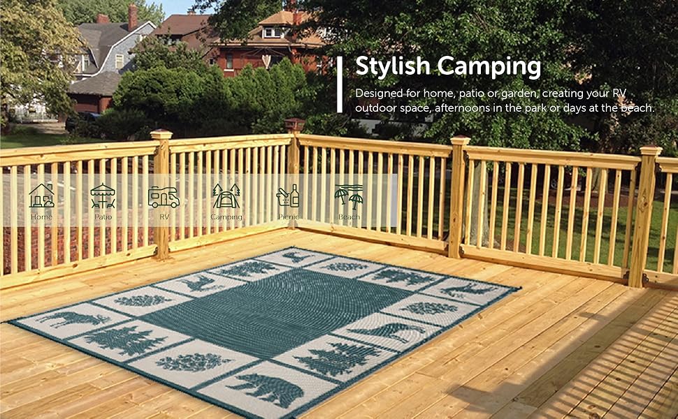 Home, Patio, Garden, Beach, RV, Camping, Outdoor, Reversible, Mat