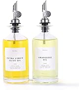 Molimoli Oil and Vinegar Dispenser with Metal Pour Spout & Weighted Pourer - Set of 2, 11.8oz/35...