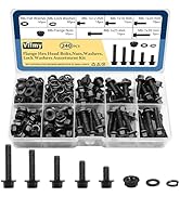 Vifmy M6-1.0 x 12/16/20/25/30mm Flange Hex Head Bolts Assortment Kit (240 Pack) with Serrated Fla...