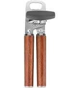 KULUNER Manual Can Opener with Solid Rosewood Handle, Large Easy-Turn Knob, Sharp Stainless Steel...