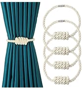 HedongHexi Magnetic Curtain Tiebacks, Hand Weave Rope Knot Decorative Curtain Holdbacks for Home ...