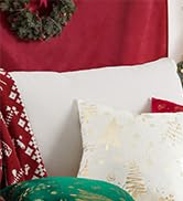 Topfinel 18x18 Red Christmas Throw Pillow Covers Set of 2, Xmas Decoration Soft Velvet Pillow Covers