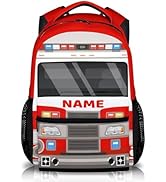 Kids Backpacks for Boys 3-6, 17" Back to School Gifts for Kids Children, Personalized Fire Truck ...