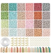 TEXGIZRLY 3mm Glass Seed Beads for Jewelry Making, Friendship Bracelet Making Kit for Girls Adult...